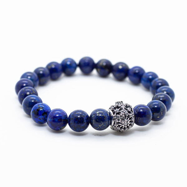Pulsera de Lapislázuli con dije de Plata