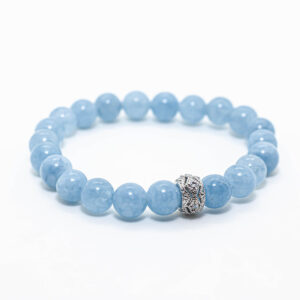 Pulsera de Celestita con dije de Circonios
