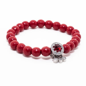Pulsera de porcelana roja con dije de Circones