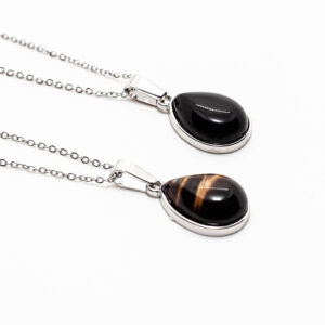 Collar con piedra (Ónix y Ojo de tigre marrón)