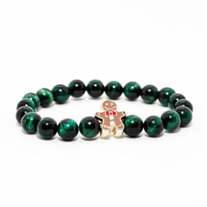 Pulsera de navideña de Ojo de tigre verde